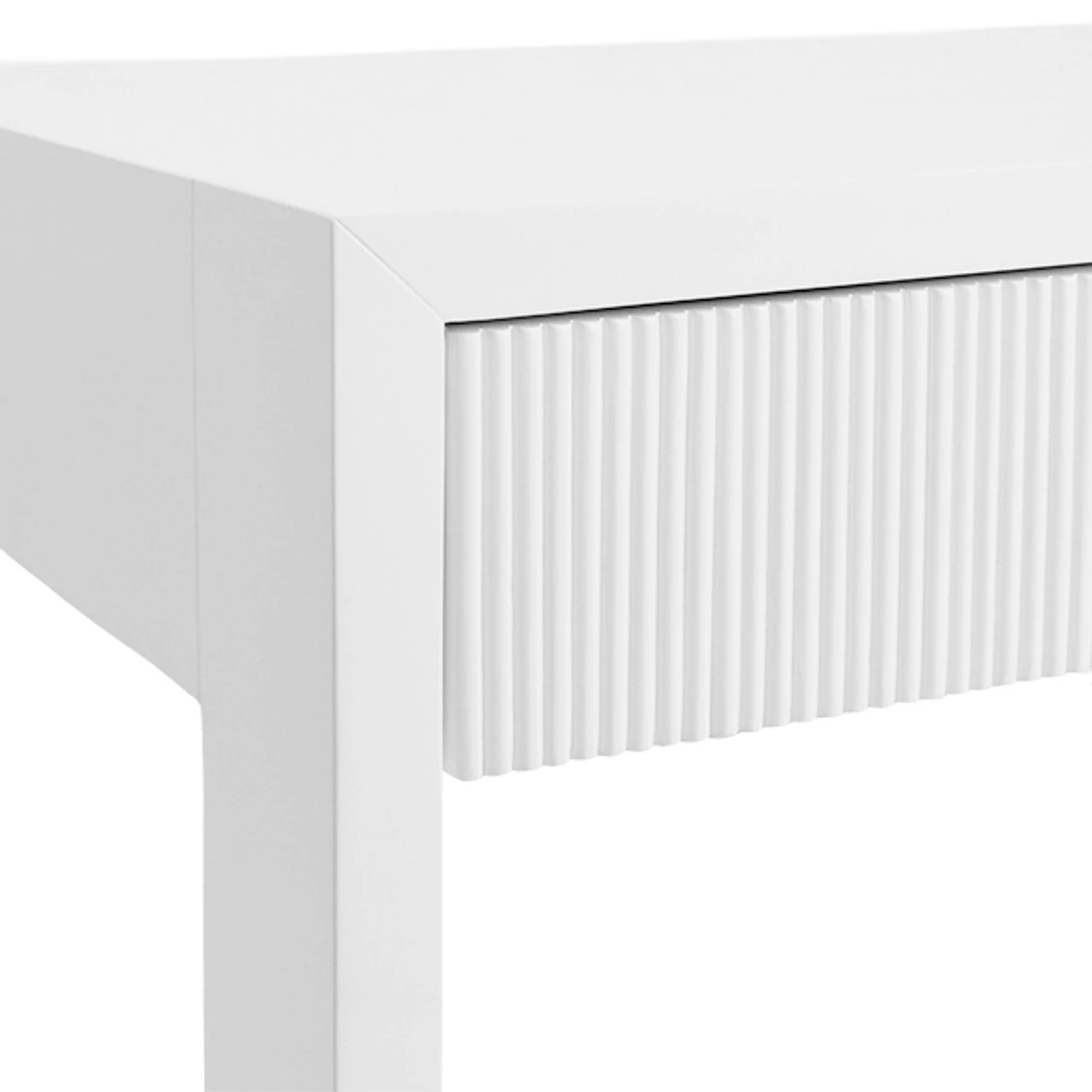 Worlds Away Two Drawer Desk - Fluted Detail - Matte White Lacquer 6 Worlds Away Two Drawer Desk - Fluted Detail - Matte White Lacquer - Image 6