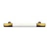 Worlds Away Long Handle - White Lacquer And Antique Brass