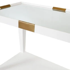 Worlds Away Flared Bar Cart - Antique Brass Detail - White Textured Linen -Worlds Away WA LINUS WHL DETAIL 1 32450.1695057249 ni 91134.1707481748