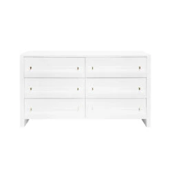 Worlds Away Six Drawer Chest - Acrylic Harware - White Lacquer -Worlds Away WA LUKE WH 78146.1596466730 ni 50902.1707481749