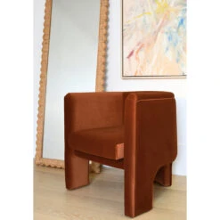 Worlds Away Three Leg Fully Upholstered Barrel Chair - Rust Velvet -Worlds Away WA Lansky RST Britton FL Lifestyle Updated 50649.1681314378 ni 83837.1707481741