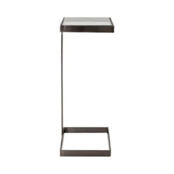 Worlds Away Glass Top Square Cigar Table - Gunmetal -Worlds Away WA MAISEL GM SIDE 34534.1647956970 ni 21741.1707481754
