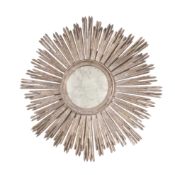 Worlds Away Margeaux Handcarved Champagned Silver Leaf Mirror Inset In Antique Mirror