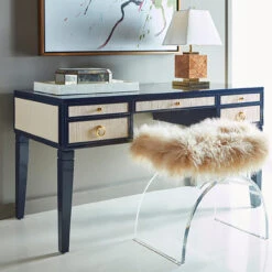 Worlds Away Marlowe Lucite Arched Stool Base With Natural Mongolian Fur Cushion -Worlds Away WA MARLOWE MON LIFESTYLE 82356.1579547266 ni 83413.1707478865