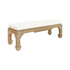 Worlds Away Ming Style Bench - Woven Rattan - Ivory Linen Cushion 9 Worlds Away Ming Style Bench - Woven Rattan - Ivory Linen Cushion -Worlds Away WA MASSEY ANGLE 75679.1695057211 ni 47607.1707481756