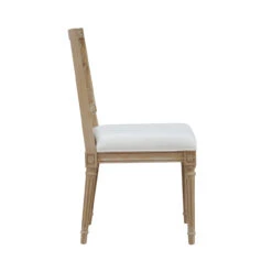 Worlds Away Coral Motif Back Dining Chair - White Linen Seat - Cerused Oak -Worlds Away WA MCKAY CO 4 54966.1664813724 ni 30041.1707481758