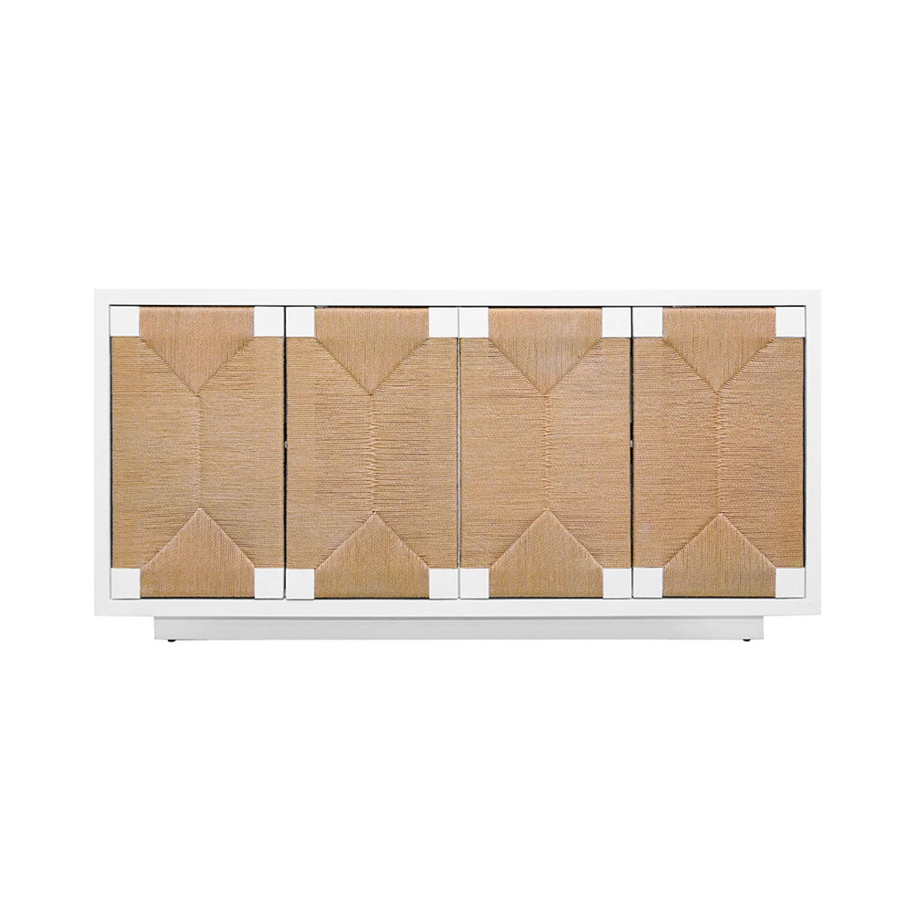 Worlds Away Four Door Cabinet - Rush Front Door - White Lacquer 4 Worlds Away Four Door Cabinet - Rush Front Door - White Lacquer - Image 4