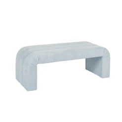 Worlds Away Horizontal Channeled Bench - Performance Light Blue Chenille -Worlds Away WA MERCER LB 01852.1695056590 ni 89891.1707481762