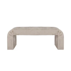 Worlds Away Horizontal Channeled Bench - Taupe Textured Chenille -Worlds Away WA MERCER TP FRONT 1 13179.1695056482 ni 74640.1707481764