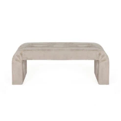 Worlds Away Horizontal Channeled Bench - Taupe Textured Chenille -Worlds Away WA MERCER TP FRONT 2 88429.1695056478 ni 23216.1707481764