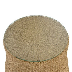 Worlds Away Small Scalloped Base Seagrass Table - Glass Top -Worlds Away WA MISHA SM DETAIL 2 37652.1619197944 ni 90457.1707481767