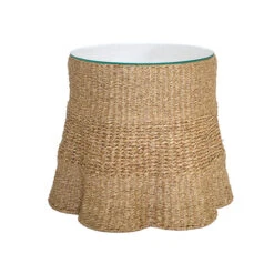 Worlds Away Small Scalloped Base Seagrass Table - Glass Top -Worlds Away WA MISHA SM 56948.1619197968 ni 74520.1707481767