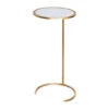 Worlds Away Monaco Round Cigar Table In Gold Leaf With Antique Mirror Top