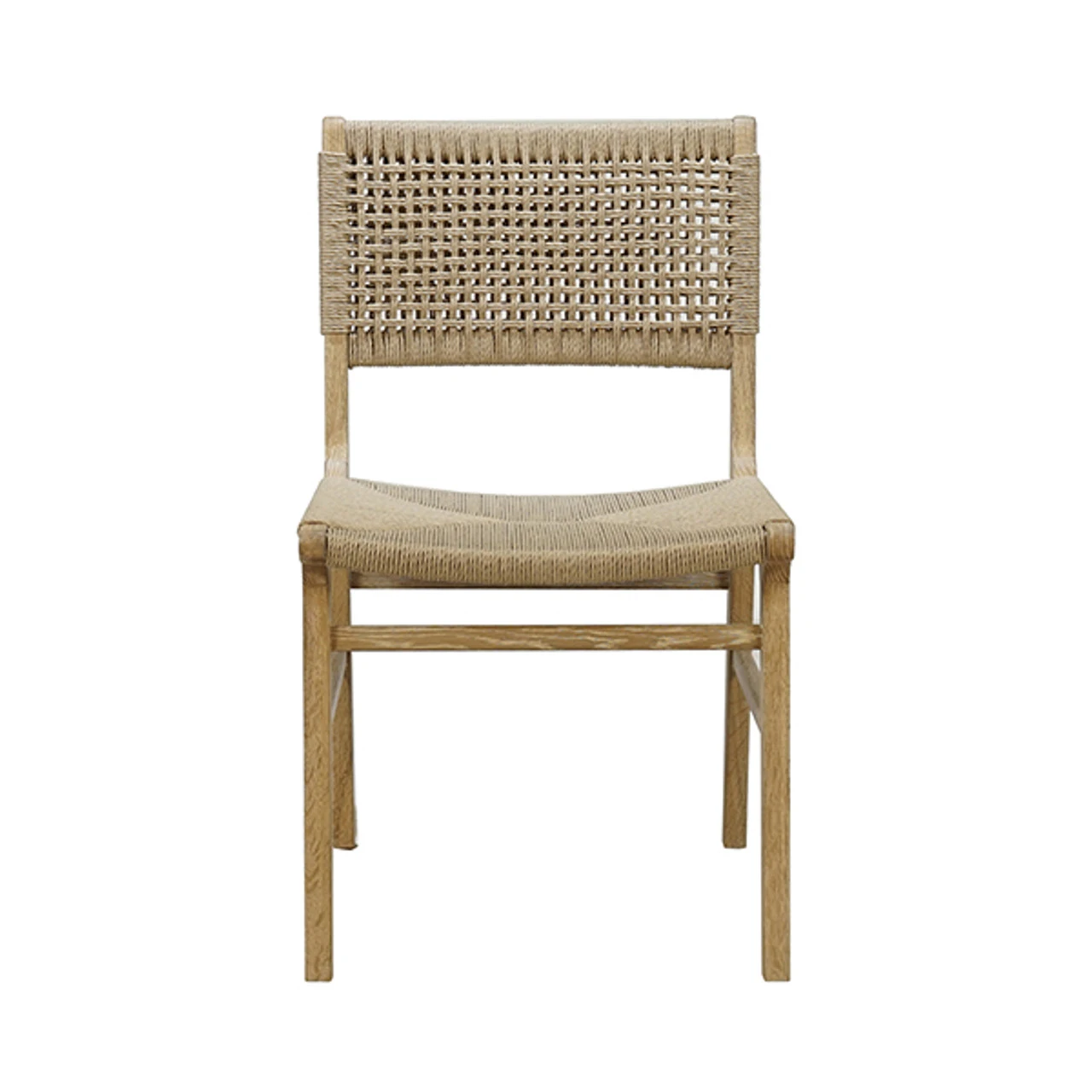 Worlds Away Rattan Wrapped Dining Chair - Matte Cerused Oak 5 Worlds Away Rattan Wrapped Dining Chair - Matte Cerused Oak - Image 5