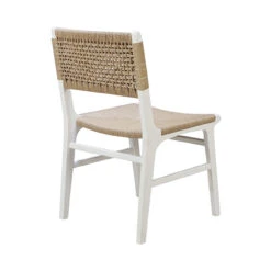 Worlds Away Rattan Wrapped Dining Chair - Matte White Lacquer -Worlds Away WA MONROE WH BACK 13197.1619197856 ni 25120.1707481769