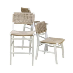 Worlds Away Rattan Wrapped Dining Chair - Matte White Lacquer -Worlds Away WA MONROE WH COLLECTION 66896.1619197838 ni 44078.1707481769