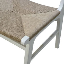 Worlds Away Rattan Wrapped Dining Chair - Matte White Lacquer -Worlds Away WA MONROE WH DETAIL 01959.1619197838 ni 85210.1707481769