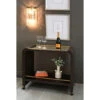 Worlds Away Waterfall Edge Bar Cart - Antique Brass Rails - Espresso Oak
