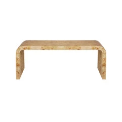Worlds Away Light Burlwood Waterfall Coffee Table
