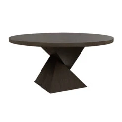Worlds Away Sculptural Base Dining Table - Dark Espresso Oak -Worlds Away WA NEWPORT ES 17703.1681491179 ni 66442.1707481775