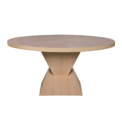 Worlds Away Sculptural Base Dining Table - Natural Oak