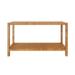 Worlds Away Two Tier Console - Natural Rattan -Worlds Away WA NEWTON 35425.1695241529 ni 79375.1707481776