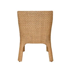 Worlds Away Basketweave Rattan Wrapped Dining Chair - Ivory Linen Cushion -Worlds Away WA NOELLE BACK 32180.1681311296 ni 67025.1707481780