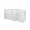 Worlds Away Odette White Lacquer 4 Door Scalloped Front Cabinet