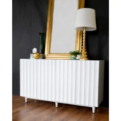 Worlds Away Odette White Lacquer 4 Door Scalloped Front Cabinet -Worlds Away WA ODETTE WH 73433.1651595885 ni 32526.1719005627