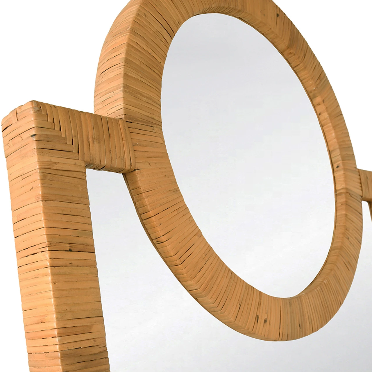 Worlds Away Rattan Wrapped Mirror - Circle Detail 3 Worlds Away Rattan Wrapped Mirror - Circle Detail - Image 3