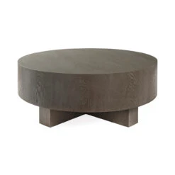 Worlds Away Thick Top Coffee Table - Cross Base - Smoke Grey Oak -Worlds Away WA OSLO SG 58890.1647956910 ni 20583.1707481783