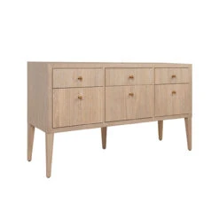 Worlds Away Fluted Six Drawer Buffet - Brass Knobs - Cerused Oak -Worlds Away WA PALMER CO ANGLE 78688.1647956892 ni 78166.1707481785
