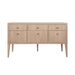 Worlds Away Fluted Six Drawer Buffet - Brass Knobs - Cerused Oak -Worlds Away WA PALMER CO 04995.1647956894 ni 08634.1707481785