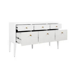 Worlds Away Fluted Six Drawer Buffet - Brass Knobs - Glossy White Lacquer 7 Worlds Away Fluted Six Drawer Buffet - Brass Knobs - Glossy White Lacquer -Worlds Away WA PALMER WH OPEN 55113.1647956856 ni 19104.1707481787