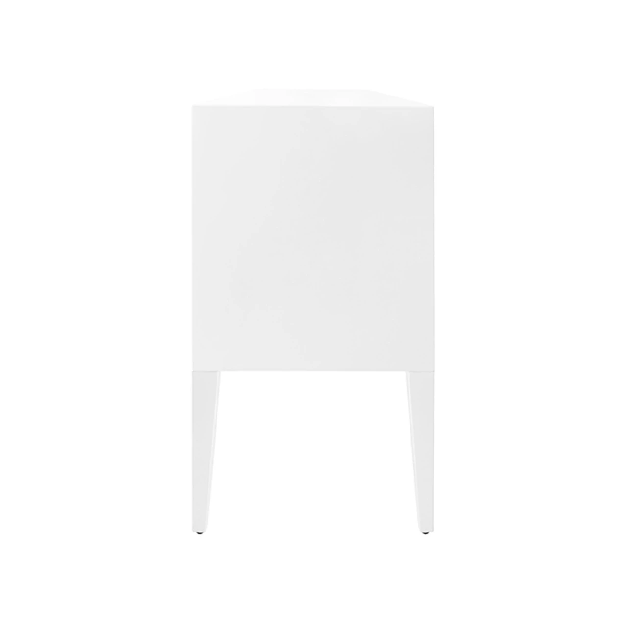 Worlds Away Fluted Six Drawer Buffet - Brass Knobs - Glossy White Lacquer 5 Worlds Away Fluted Six Drawer Buffet - Brass Knobs - Glossy White Lacquer - Image 5