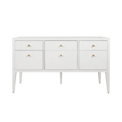Worlds Away Fluted Six Drawer Buffet - Brass Knobs - Glossy White Lacquer 8 Worlds Away Fluted Six Drawer Buffet - Brass Knobs - Glossy White Lacquer -Worlds Away WA PALMER WH 23209.1647956857 ni 05901.1707481787