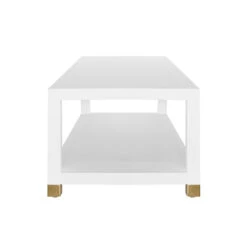 Worlds Away Coffee Table - Antique Brass Foot Caps - Matte White Lacquer 8 Worlds Away Coffee Table - Antique Brass Foot Caps - Matte White Lacquer -Worlds Away WA PATRICIA WH SIDE 41381.1647956816 ni 56518.1707481788