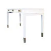 Worlds Away Three Drawer Desk - Brass Details - Matte White Lacquer
