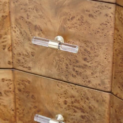 Worlds Away 3 Drawer Chest - Dark Burl Wood - Acrylic Hardware -Worlds Away WA PLYMOUTH DBW DETAIL 73554.1538688431 ni 86334.1707481794