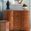 Worlds Away 3 Drawer Chest - Dark Burl Wood - Acrylic Hardware