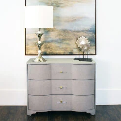 Worlds Away Three Drawer Chest - Grey Grasscloth -Worlds Away WA PLYMOUTH GRY LIFESTYLE 99477.1580940770 ni 15676.1707481795