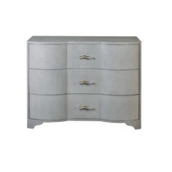 Worlds Away Three Drawer Chest - Grey Grasscloth -Worlds Away WA PLYMOUTH GRY 42276.1553802201 ni 54367.1707481795