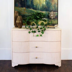 Worlds Away Three Drawer Chest - Natural Grasscloth -Worlds Away WA PLYMOUTH NAT LIFESTYLE 12170.1580940739 ni 83742.1707481796