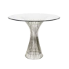 Worlds Away Powell Polished Stainless Side Table 30" Dia Top