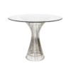 Worlds Away Powell Polished Stainless Side Table 36" Dia Top