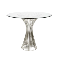 Worlds Away Powell Polished Stainless Side Table 36" Dia Top