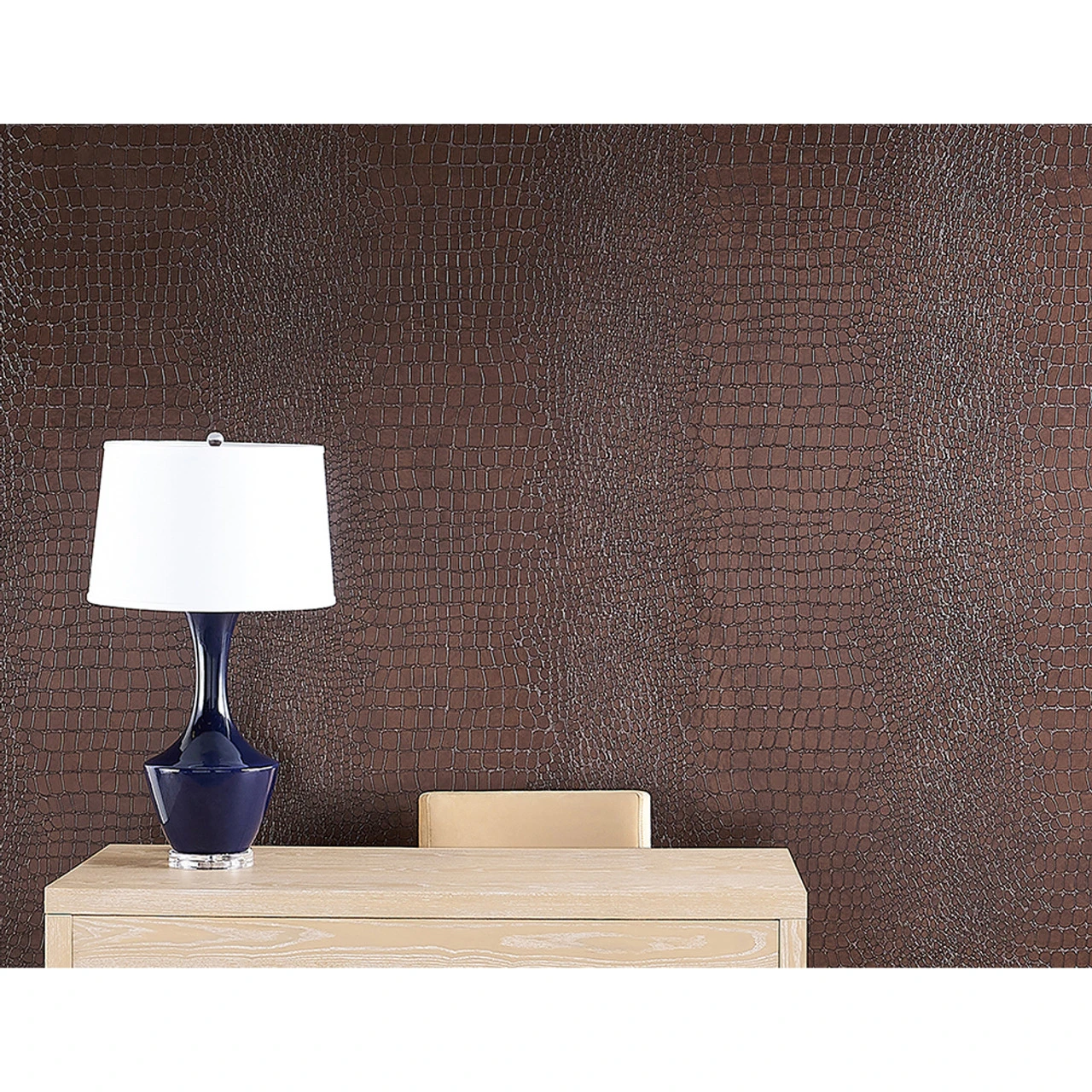 Worlds Away Bridget Table Lamp - Ceramic/Navy/White Linen