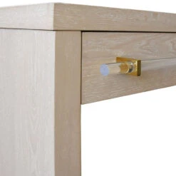 Worlds Away Waterfall Two Drawer Desk - Brass And Acrylic Hardware - Cerused Oak -Worlds Away WA RALPH CO DETAIL 43297.1625150180 ni 76494.1707481799