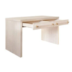 Worlds Away Waterfall Two Drawer Desk - Brass And Acrylic Hardware - Cerused Oak -Worlds Away WA RALPH CO INTERIOR 95708.1625150176 ni 97210.1707481799