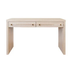 Worlds Away Waterfall Two Drawer Desk - Brass And Acrylic Hardware - Cerused Oak -Worlds Away WA RALPH CO 92047.1619196910 ni 99738.1707481799